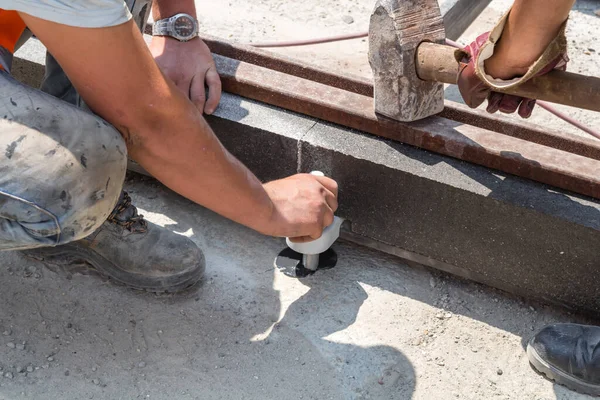 Trabajo Pesado Para Trabajador Construcción Sitio — Foto de Stock