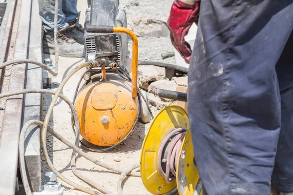 Trabalho Pesado Para Trabalhador Construção Civil Local — Fotografia de Stock