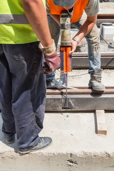 Trabajo Pesado Para Trabajador Construcción Sitio — Foto de Stock