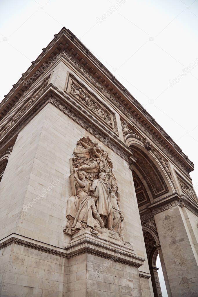  Arc de Triomphe, famous monument in Paris, France.