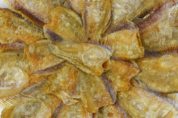 Peixe Kradi Seco Frito Padrão Circular Parece Delicioso — Fotografia de Stock
