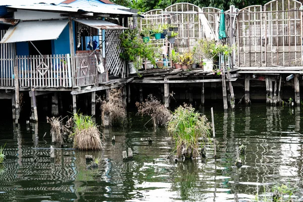 Antigua Casa Madera Está Ruinas Largo Del Canal Sansab — Foto de Stock