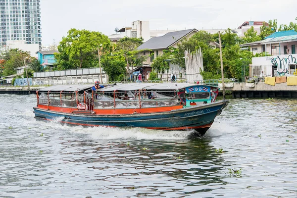 Junio 2020 Pasajeros Navegando Canal Saen Saeb Bangkok Tailandia — Foto de Stock