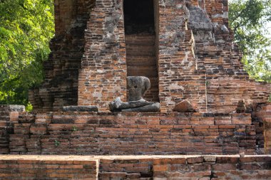 Ayutthaya 'daki ünlü eski tapınağın mimarisi, Phra Nakhon Si Ayutthaya Tarihi Parkı, Ayutthaya Eyaleti, Tayland