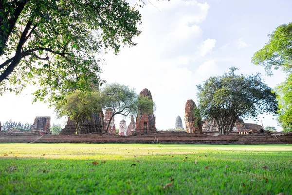 Arquitetura Famoso Templo Antigo Ayutthaya Templo Phra Nakhon Ayutthaya Parque — Fotografia de Stock