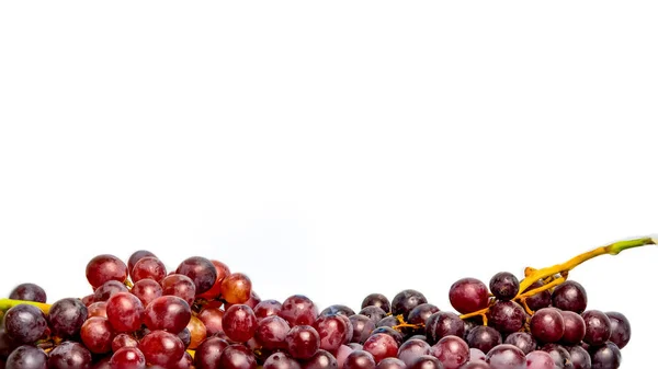 Close Red Seedless Grapes Water Droplets White Background Stock Image