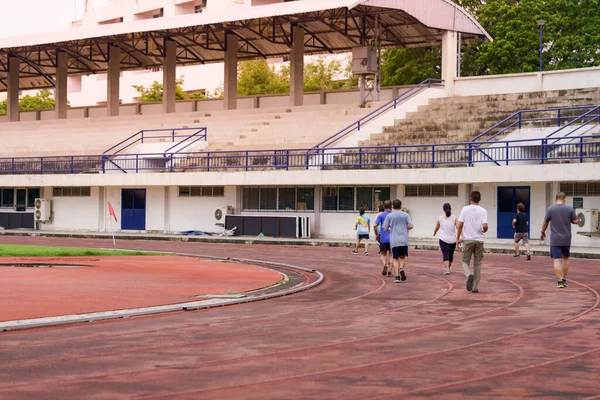 People Jogging Public Running Fields — Stock Photo, Image