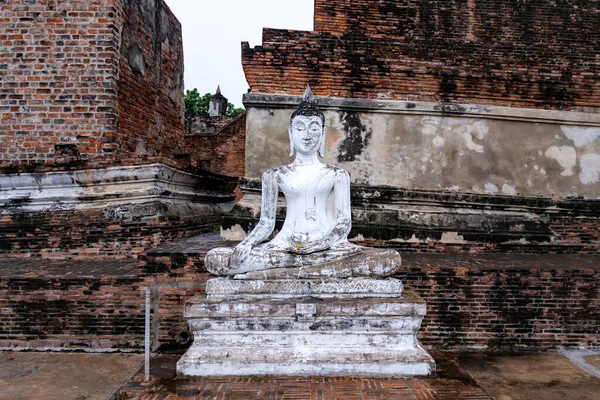 Oude Boeddhabeelden Oude Stad Ayutthaya Thailand — Stockfoto