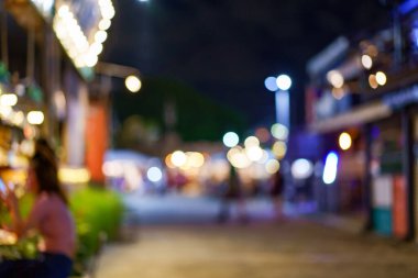 Gece marketlerinin ışıklarından Bokeh.