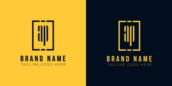 Bu logo simgesi soyut dikdörtgen şekli ve yazı karakteriyle yaratıcı bir şekilde birleştirilir. Sarı ve siyah arka planda modern harf logosu tasarımı.