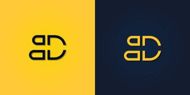 Minimalist Soyut Baş harf BD logosu. Bu logo yaratıcı bir şekilde soyut harflerle birleşti. Bu başlangıç için hangi şirket veya markanın adı uygun olacaktır.
