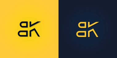 Minimalist Soyut Baş harf BK logosu. Bu logo yaratıcı bir şekilde soyut harflerle birleşti. Bu başlangıç için hangi şirket veya markanın adı uygun olacaktır.