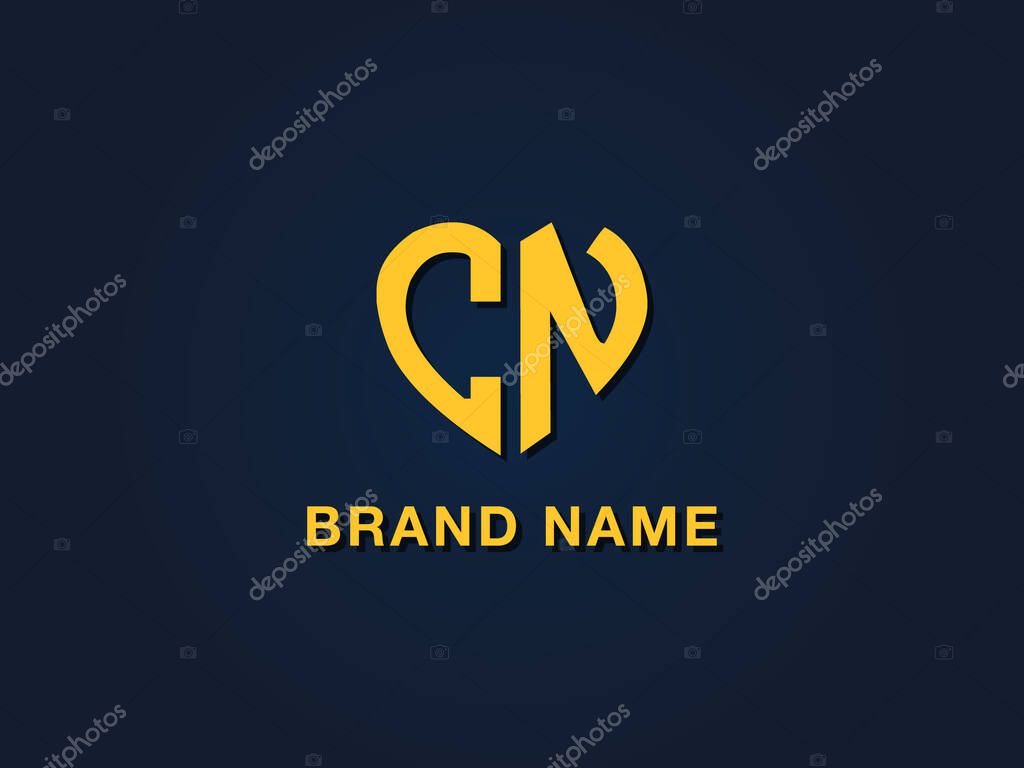 Minimalist love initial letter CN logo. This icon incorporate with two love shape typeface in the creative way. It will be suitable for which company or brand name start those initial.