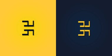 Minimalist Soyut Baş harf EH logosu. Bu logo yaratıcı bir şekilde soyut harflerle birleştirilir. Hangi şirket ya da markanın bu ilk adımı attığı için uygun olacaktır..