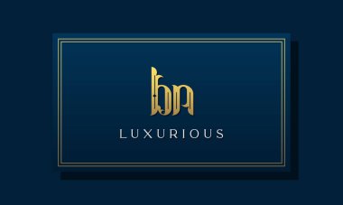 Klasik kraliyet baş harfi BN logosu. Bu logo yaratıcı bir şekilde lüks yazı karakteriyle birleşiyor. Kraliyet, Butik, Otel, Heraldiç, moda ve mücevher için uygun olacak..
