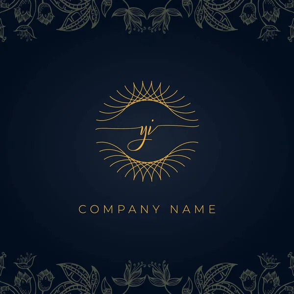 Elegante Luxe Letter Logo Dit Icoon Voorzien Van Abstracte Ronde — Stockvector