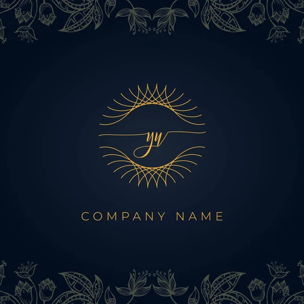 Elegante Luxe Letter Logo Dit Icoon Voorzien Van Abstracte Ronde — Stockvector