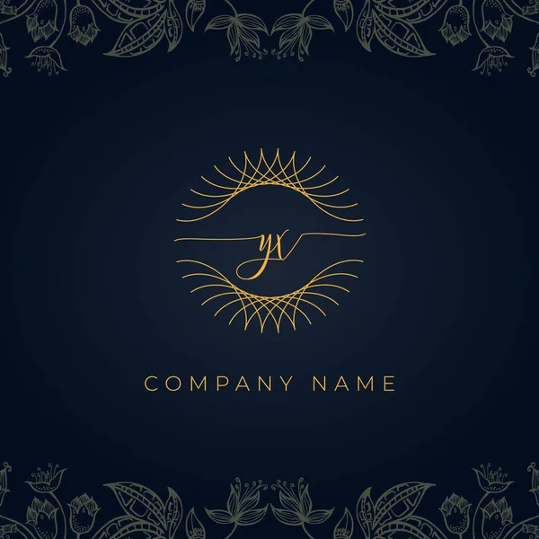 Eleganckie Luksusowe Logo Ikona Zawiera Abstrakcyjne Zaokrąglone Cienkie Geometryczne Kształty — Wektor stockowy