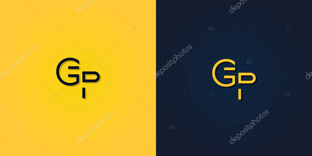 Minimalist Abstract Initial letter GP logo. This logo incorporate with abstract letter in the creative way.It will be suitable for which company or brand name start those initial.