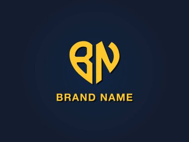 Minimal Love ilk harf BN logosu. Bu simge, iki aşk biçimli yazı karakterini yaratıcı bir şekilde birleştirir. Hangi şirket ya da markanın bu baştaki adı başlattığı için uygun olacaktır.