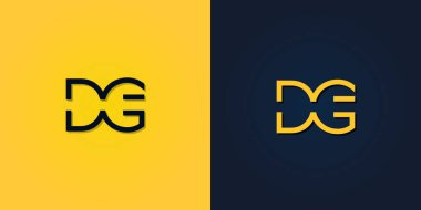 Minimalist Soyut Baş harf DG logosu. Bu logo yaratıcı bir şekilde soyut harflerle birleştirilir. Hangi şirket ya da markanın bu ilk adımı attığı için uygun olacaktır..