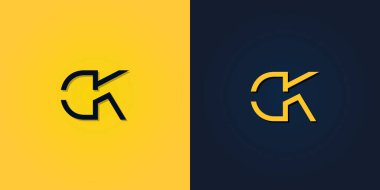 Minimalist Soyut Baş harf DK logosu. Bu logo yaratıcı bir şekilde soyut harflerle birleştirilir. Hangi şirket ya da markanın bu ilk adımı attığı için uygun olacaktır..