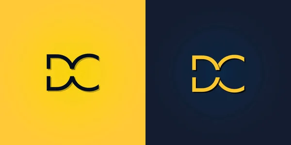 Minimalist Soyut Baş harf DC logosu. Bu logo yaratıcı bir şekilde soyut harflerle birleştirilir. Hangi şirket ya da markanın bu ilk adımı attığı için uygun olacaktır..