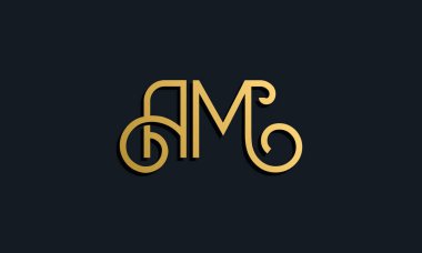 Lüks moda ilk harf AM logosu. Bu simge modern yazı karakterini yaratıcı bir şekilde birleştirir. Bu başlangıç için hangi şirket veya markanın adı uygun olacaktır.