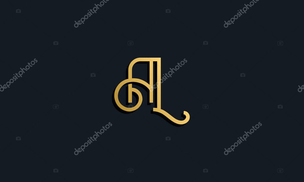 Luxury fashion initial letter AL logo. This icon incorporate with modern typeface in the creative way. It will be suitable for which company or brand name start those initial.