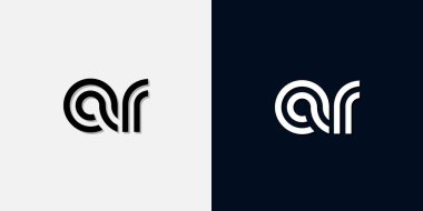 Modern Soyut Baş harf AR logosu. Bu simge, iki soyut yazı karakterini yaratıcı bir şekilde birleştirir. Hangi şirket ya da markanın bu baştaki başlattığı için uygun olacaktır.