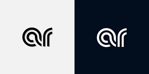 Modern Abstract Logotipo Letra Inicial Este Ícone Incorpora Com Dois —  Vetores de Stock