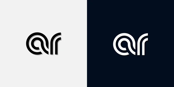 Modern Soyut Baş harf AR logosu. Bu simge, iki soyut yazı karakterini yaratıcı bir şekilde birleştirir. Hangi şirket ya da markanın bu baştaki başlattığı için uygun olacaktır.
