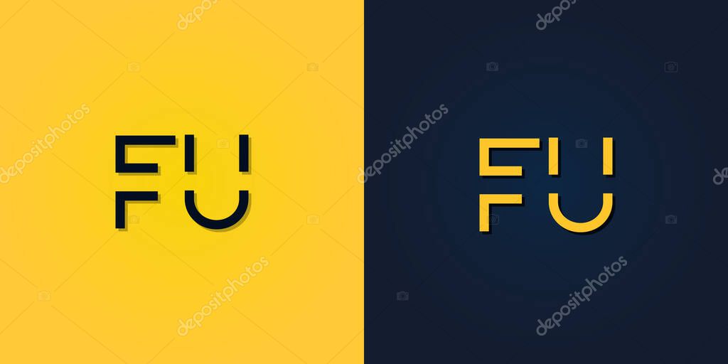 Minimalist Abstract Initial letter FU logo. This logo incorporate with abstract letter in the creative way.It will be suitable for which company or brand name start those initial.