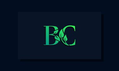 Asgari yaprak stili, BC logosu. Bu logo yaprak ve iki harfli yaratıcı bir şekilde birleştirilmiş. ECO, yeşil, doğa, tarım, çevre, büyüme ve bitkilerle ilgili markalar veya şirketler için uygun olacaktır..