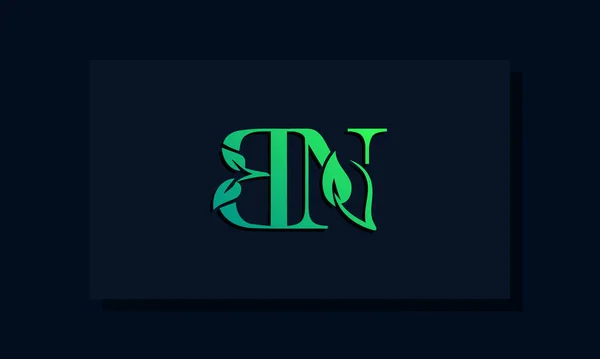 Minimaler Blattstil Initiales Logo Dieses Logo Mit Blatt Und Zwei — Stockvektor