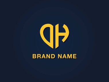 İlk harf DH logosu. Bu simge, iki aşk biçimli yazı karakterini yaratıcı bir şekilde birleştirir. Hangi şirket ya da markanın bu baştaki adı başlattığı için uygun olacaktır.