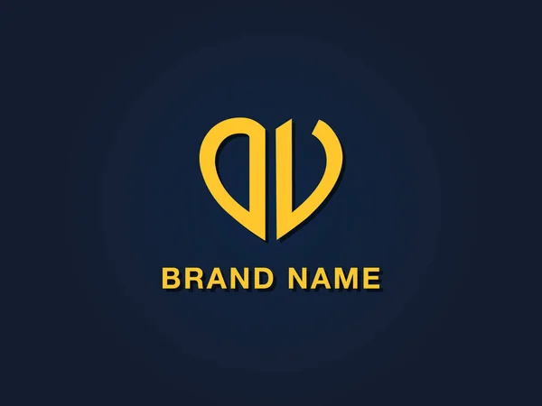 Logotipo Inicial Carta Amor Mínimo Este Ícone Incorpora Com Dois — Vetor de Stock