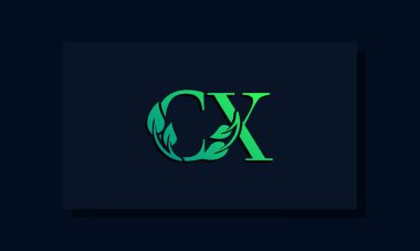 Asgari yaprak stili İlk CX logosu. Bu logo yaprak ve iki harfli yaratıcı bir şekilde birleştirilmiş. ECO, yeşil, doğa, tarım, çevre, büyüme ve bitkilerle ilgili markalar veya şirketler için uygun olacaktır..
