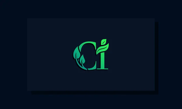 Minimale Bladstijl Initiële Logo Dit Logo Bevat Creatieve Wijze Met — Stockvector