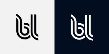 Modern Soyut Baş harf BL logosu. Bu simge, iki soyut yazı karakterini yaratıcı bir şekilde birleştirir. Hangi şirket ya da markanın bu baştaki başlattığı için uygun olacaktır.