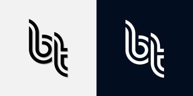 Modern Soyut Baş harf BT logosu. Bu simge, iki soyut yazı karakterini yaratıcı bir şekilde birleştirir. Hangi şirket ya da markanın bu baştaki başlattığı için uygun olacaktır.