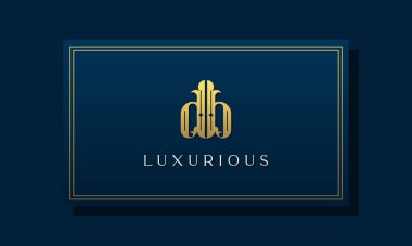 Klasik kraliyet baş harfi D.B logosu. Bu logo yaratıcı bir şekilde lüks yazı karakteriyle birleşiyor. Kraliyet, Butik, Otel, Heraldiç, moda ve mücevher için uygun olacak..