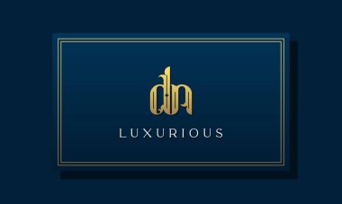 Klasik kraliyet baş harfi DN logosu. Bu logo yaratıcı bir şekilde lüks yazı karakteriyle birleşiyor. Kraliyet, Butik, Otel, Heraldiç, moda ve mücevher için uygun olacak..