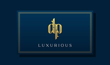 Klasik kraliyet baş harfi DP logosu. Bu logo yaratıcı bir şekilde lüks yazı karakteriyle birleşiyor. Kraliyet, Butik, Otel, Heraldiç, moda ve mücevher için uygun olacak..