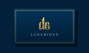 Klasik kraliyet baş harfi DS logosu. Bu logo yaratıcı bir şekilde lüks yazı karakteriyle birleşiyor. Kraliyet, Butik, Otel, Heraldiç, moda ve mücevher için uygun olacak..