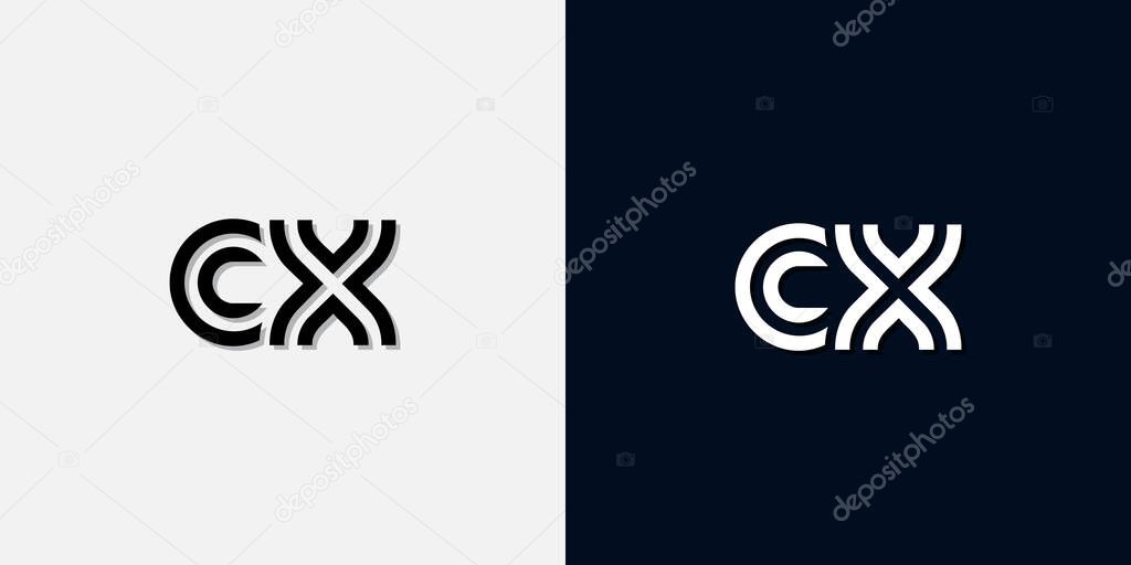 Modern Abstract Initial letter CX logo. This icon incorporate with two abstract typeface in the creative way.It will be suitable for which company or brand name start those initial.