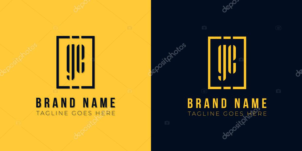 Minimalist abstract letter GE logo. This logo incorporate with abstract rectangle shape and typeface in the creative way. It will be suitable for which company or brand name start those initial.