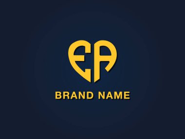 Minimal Love ilk harf EA logosu. Bu simge, iki aşk biçimli yazı karakterini yaratıcı bir şekilde birleştirir. Hangi şirket ya da markanın bu baştaki adı başlattığı için uygun olacaktır.