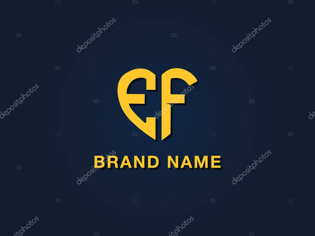 Minimal love initial letter EF logo. This icon incorporate with two love shape typeface in the creative way.It will be suitable for which company or brand name start those initial.