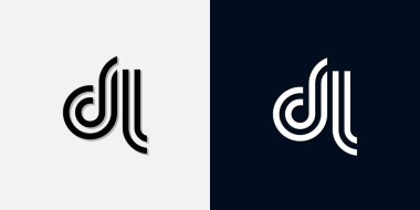 Modern Soyut Baş harf DL logosu. Bu simge, iki soyut yazı karakterini yaratıcı bir şekilde birleştirir. Hangi şirket ya da markanın bu baştaki başlattığı için uygun olacaktır.